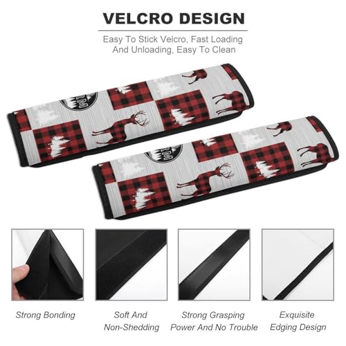2 Pack Rustic Cabin Deer Wildlife Country Wild Animal Seat Belt Shoulder Pad Universal Soft and Comfortable Shoulder Protector for Kids, Most Cars, Pressure Relief - color: Pattern 914