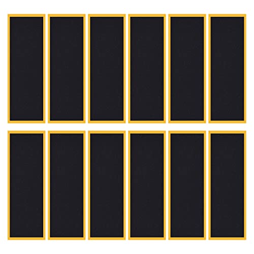 12 Piece Mini Finger Fingerboard Grip Tape,Foam Grip Tape Pro Fingerboard Tech Deck Performance Series，P-rep Professional Original Black Skateboard Fingerboard Foam Grip Tape Stickers,38mmX110mm
