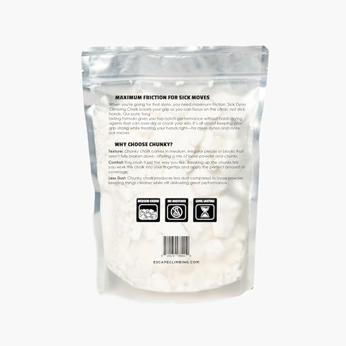 Sick Dyno® Escape Climbing Chunky Nuggets Climbing Chalk 200g | Premium Loose Bulk Climbing Chalk | 100% Pure Magnisum Carbonate Optimized for Rock Climbing | Vegan