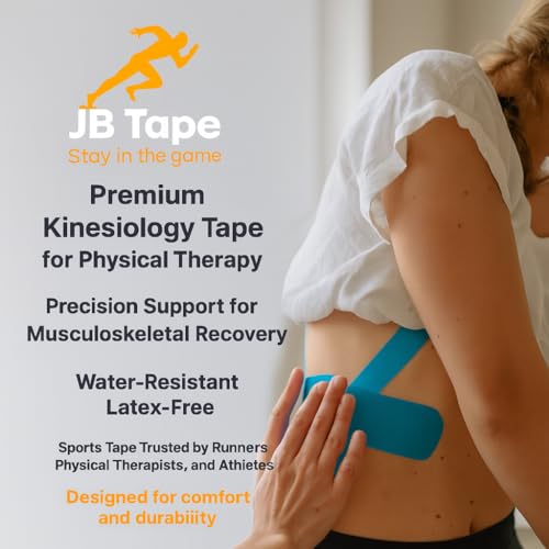 JB Tape Kinesiology Tape, 80 Precut Strips, Green, Latex‑Free, 4 Rolls | 80 Precut Strips, 10-Inch Strips, 4 Rolls - color: Kelly Green
