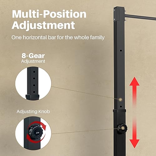 Pull Up Station, Bongkim Power Tower Portable Pullup Bar Station, Pull Up Bar for Home Gym, Pull Up Tower Station 330LBS - color: Black