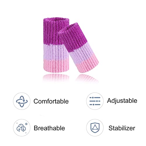 Finger Compression Sleeves, 10 Pcs | Finger Protectors Cots for Arthritis Swelling Basketball Sport, Breathable Elastic - color: Purple Pink