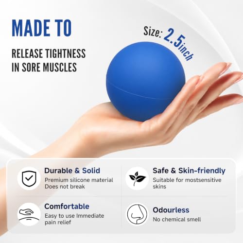 Physical Massage Therapy Ball Set: Lacrosse & Spiky Ball Set for Myofascial Release, Plantar Fasciitis, Stress Relief for Back, Neck, Feet - for Home, Office, Gym - color: Blue-red-