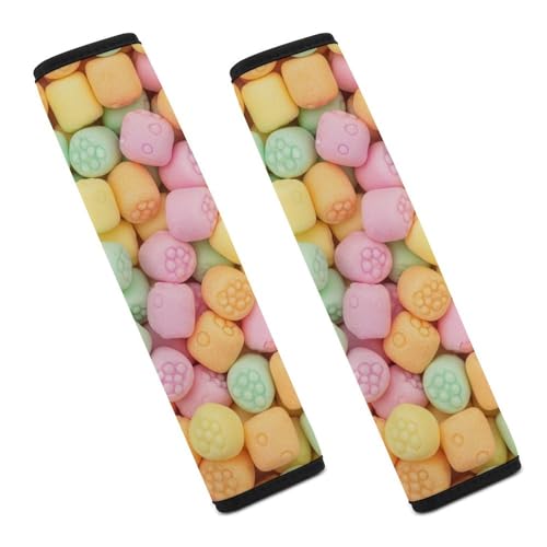 2 Pack Cute Candy Car Seat Belt Pad Soft Padded Automotive Seat Belt Protector for Child, Stroller Pushchair High Chair, Shock Absorption - color: Pattern 97