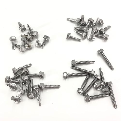 Sheet Metal Screws，Hex #8 Kit 1（155） | Metal Fastener - color: Hex #8 Kit 1（155）