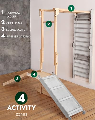 Indoor Jungle Gym Add-On for Swedish Wall, Montessori Climbing Attachment (Swedish Wall Sold Separately) - size: Swedish Wall Extension