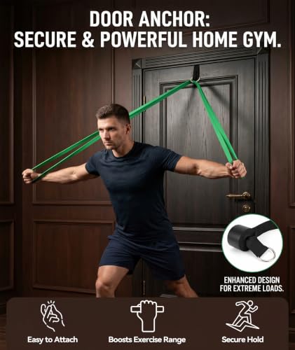 Resistance Bands for Working Out, 5-Levels Exercise Band Set, Pull Up Assistance Bands-Strength Training Physical Therapy Stretching Women Men Home Gym