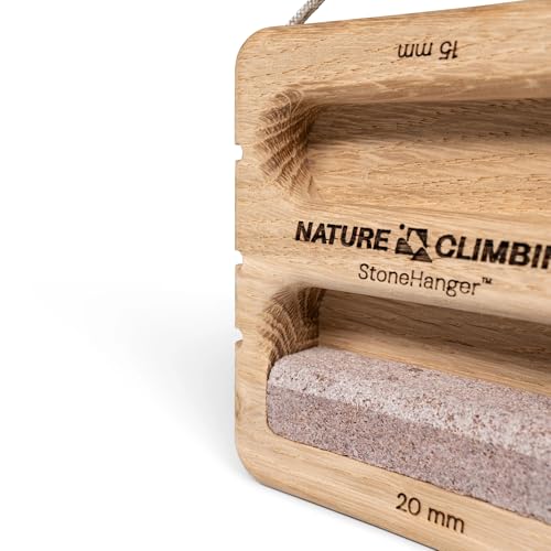 Portable Hangboard | Rock Climbing Hangboard | Hang Board for Climbing | Fingerboard | Strengthen Your Fingers | Bouldering Gifts | Hard Wood - color: Sandstone