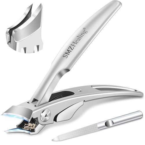 Toenail Clippers for Seniors Thick Toenails with Slanted Curved | Large Toe Nail Clippers for Men Thick Nails with Wide Opening, Sharp Heavy Duty Ingrown Toenail Clippers Long Handle - color: Sliver 2pcs