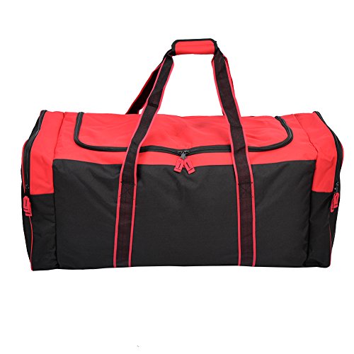 Jetstream Heavy Duty Multi Pocket Durable Sports Gym Equipment Travel Duffel Bag - color: XL 36" Red, size: 36IN