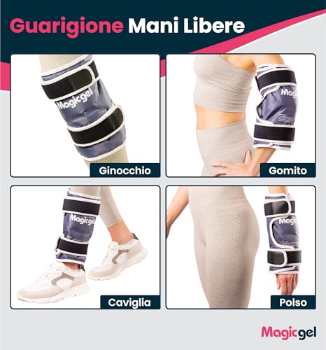 Magic Gel Ice Pack for Knee - Reusable Cold Wrap for Injuries - Soft Flexible Cooling for Icing Knees, Elbow, Calf, Wrist - Adjustable Wraparound Straps - style: Knee Ice Pack