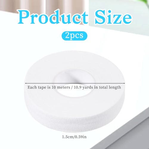 2 Rolls White Finger Tape, Extra Strong Athletic Tape for Fingers 0.6-Inch X 32-Feet Skin-Friendly Sports Tapes Strong Rock Climbing Volleyball Finger Tapes for Outdoor Sports Football Soccer Training