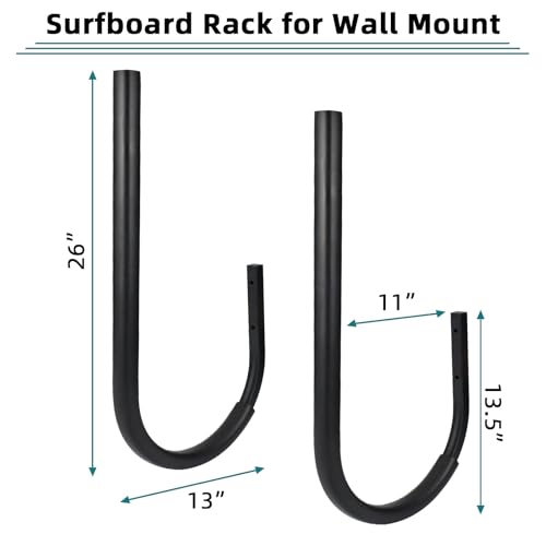 SUP Paddle Board and Kayak Storage Rack,Surfboard Wall Mount and Kayak Rack | Garage Ceiling Wall Storage Racks,Heavy-Duty Paddle Board Organizer,Up to 10" Thick and 50 lbs Max,Hang 1-3 Surf or SUP Board - style: 1 Set
