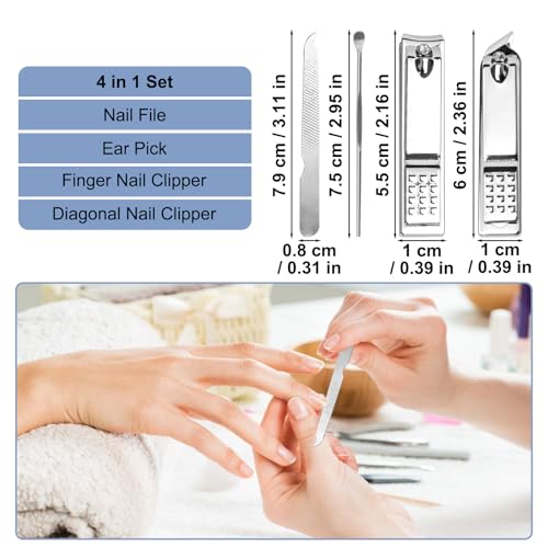 20 Sets Manicure Set Bulk, Nail Clippers Kit Stainless Steel Fingernail Clippers Set, Sturdy Nail Tip Cutter Trimmers Professional Grooming Toenail Clippers Personal Pedicure Kits Gift (Blue 4 in 1) - color: Blue