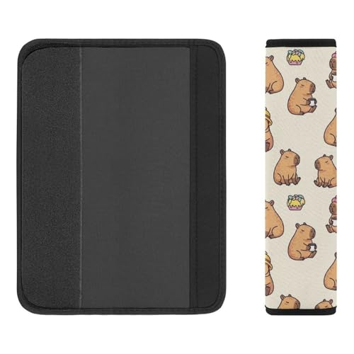 Universal Soft and Comfortable Seat Belt Cover for Adult Use, Stroller Pushchair High Chair, 2 Pack Cute Capybara Shoulder Harness Cover - color: Pattern 363