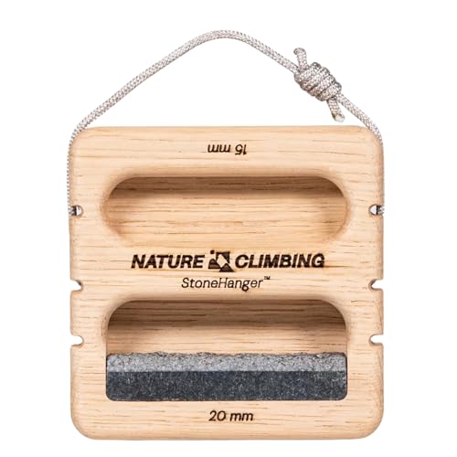 Portable Hangboard | Rock Climbing Hangboard | Hang Board for Climbing | Fingerboard | Strengthen Your Fingers | Bouldering Gifts | Hard Wood - color: Granite