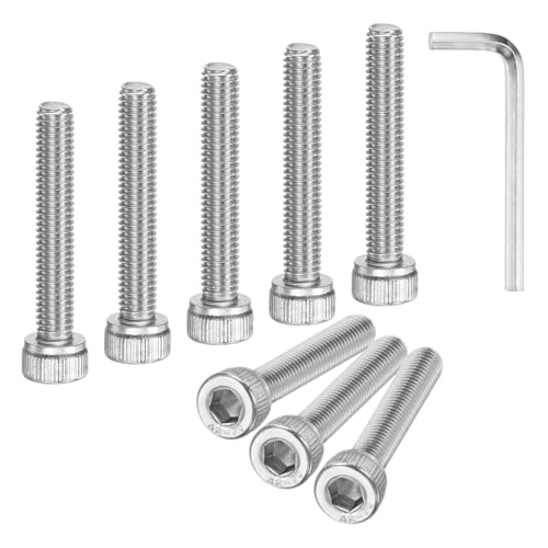 M METERXITY 20-Pack M5 x 30mm Socket Head Cap Screws, 304 Stainless Steel Hex Machine Bolts, Allen Socket Drive Screw with Hex Wrench for Repair/DIY, Fully Threaded Fasteners Kit [Silver] - size: M5 x 30mm