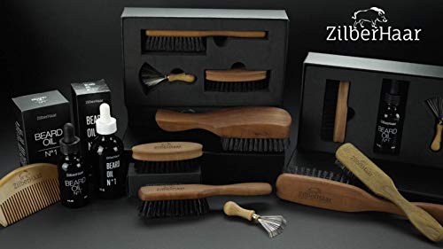 ZilberHaar Long Hair Brush - Soft Boar Bristles - Exfoliating and Conditioning for Men's Beards & Skin - Compatible with Beard Balms and Oils - color: Long Soft