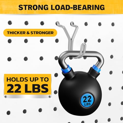 ELEAD 45-Piece Pegboard Hooks J-Hook, Silver J Hooks for Pegboard, Fits 1/8” & 3/16” Pegboards, Heavy Duty Peg Board Hooks for Hanging Keys, Retail Items & Small Tools - style: Silver J Hooks