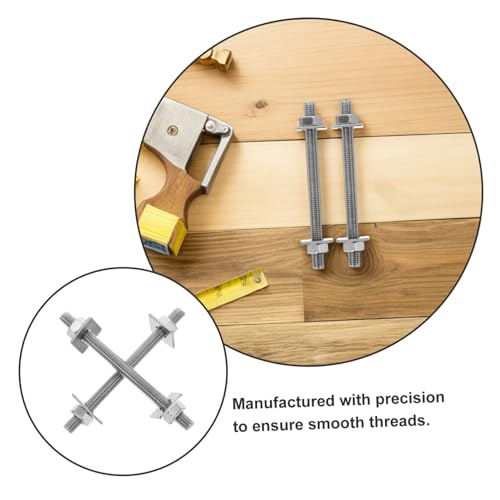 Cabilock 2 Sets Extended Bolts and Nuts Kit with Washers for Outdoor Use Precision Engineered Wall Anchors for Construction and Furniture Fixing