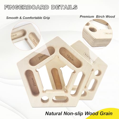Portable Hangboard Rock Climbing, 2 Pack Lightweight Wooden Climbing Fingerboard for Bouldering, Finger Strength, Arm Workout and Pull-up Training