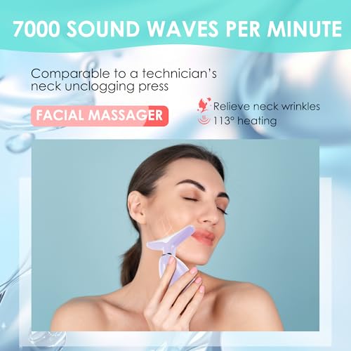 Facial Massager Red-Light-Therapy-for-Face and Neck, Face 𝖲 culpting Wand with 7 Color (Light Purple) - color: Light Purple