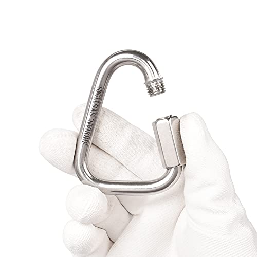 SHONAN 2.9 Inch Delta Quick Link Large Stainless Steel Triangle Quick Links Heavy Duty Triangle Carabiners Marine Grade, 2 Pack, 1535 Lbs Capacity - size: 2.9 Inch, 2 Pack(Marine Grade)
