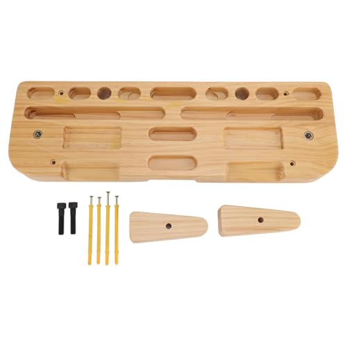 Yosoo Health Gear Training Hang Board Solid Wood Various Grip Hole Enhanced Strength Exercise Compact Climbing Finger Wooden with Adjustable Depths, Strengthener, Forearm Exerciser