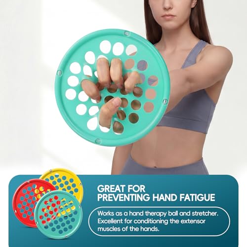 Hand Exercise Web, Finger Exerciser & Hand Strengthening | Latex Free, 7 Inch Portable, Physical Therapy Rehab, Hand & Finger Strengthener, Desk Office Travel - color: Yellow