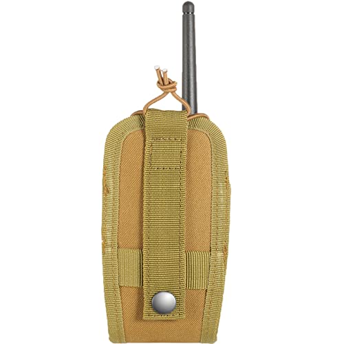 FRTKK Tactical Radio Holder Radio Holster Molle Radio Pouch Universal Radio Case Military Heavy Duty Radio Bag for Police Firefighter Two Ways Walkie Talkies Vest (Tan-small) - color: Tan-small