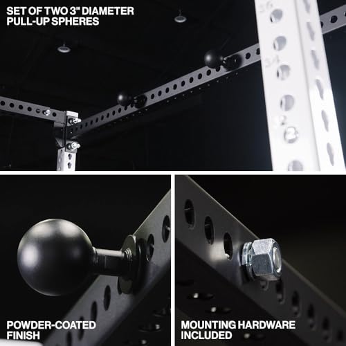 Titan Fitness TITAN Series Rack-Mounted Pull-Up Spheres, Set of Two of Globe Climbing Attachments, Power Rack Attachments for Grip Strength, Fits T-S Power Racks