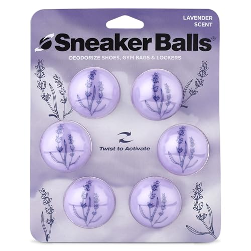 Sneaker Balls Odor-Fighting Shoe Fresheners, Eliminates Unpleasant Smells, Perfect For Sneakers, Gym Bags, Gear Bags, Drawers, Lockers, And More!, Lavender, 6 Pack - color: Lavender (Lavender), style: 6 Pack