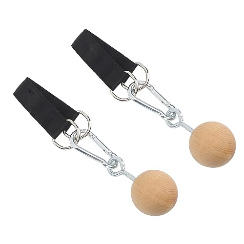 ZJchao Wooden Pull Up Balls, Rock Climbing Holds Training Set Arm Strength Trainer Pull Up Ball with Composite Material 304 Stainless Steel Hook for Home Gym Workout Travel