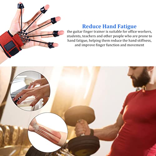 Finger Strengthener Grip Strength Trainer Finger Exerciser 60LB Finger Extensor Trainer Finger Resistance Band Finger Strengthener for Hand Red 18x5 cm