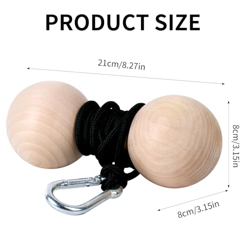 Wooden Wrist Roller and Forearm Strengthener,Grip Strength Trainer,Arm Blaster Exerciser,Strength Trainer For Fingers and Wrist. - color: Ball
