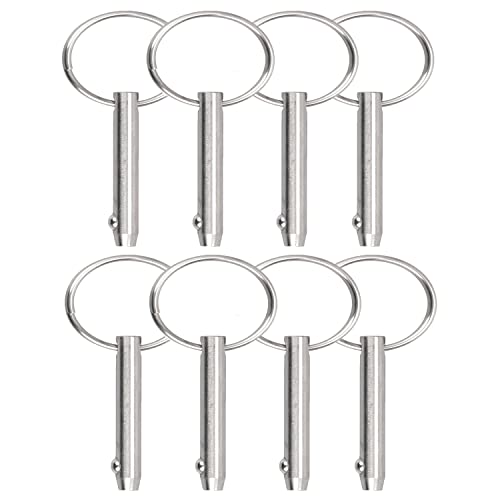 8 PCS Quick Release Pins Bimini Top Pins, Diameter 1/4"(6.3mm), Overall Length 3"(76mm), Usable Length 2.4"（61mm, Marine 316 Stainless Steel - size: 8 Pieces