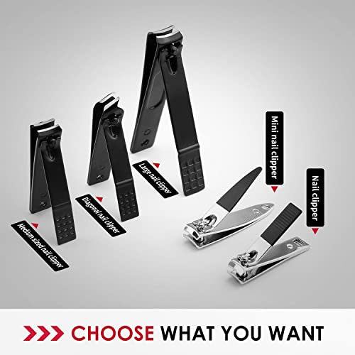 WOAMA 30-Piece Manicure Set Pedicure Kit Professional Nail Clipper Set Stainless Steel Manicure Kit Nail Kit for Women Men - Black - color: Black