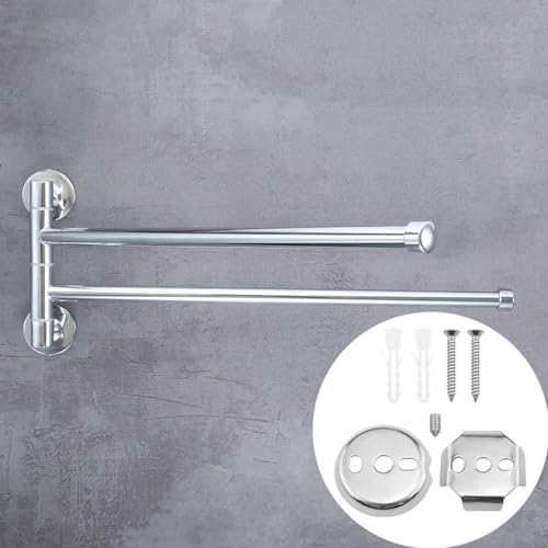 1Set Towel Bar Replacement Parts Mounting Bracket Universal | Bathroom Hardware Silver Suspension Fastening Screw Towel Bar Mounting Hardware for Common Fixtures like Robe Hooks, etc.