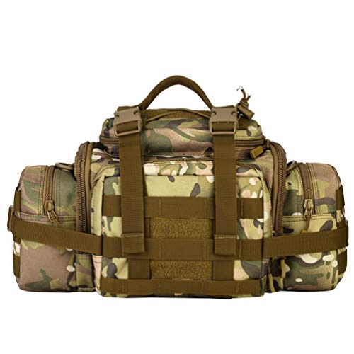 Tactical Assault Gear Sling Pack Hiking Duffle Fanny Packs MOLLE Compact Utility Military Waist Range Bag Heavy Duty EDC Camera Shoulder Backpack (CP camouflage) - color: CP camouflage