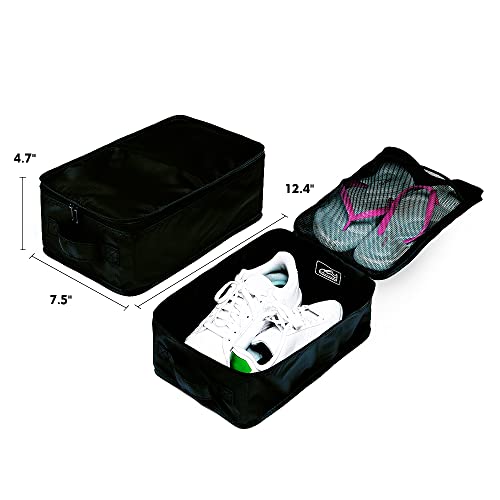 Travel Shoe Bags, Foldable Waterproof Shoe Pouches Organizer-Double Layer (4 Black Shoe Bags) - color: Black, size: 4 Packs