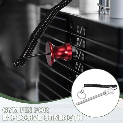 Weight Stack Pin, Weight Gym Pin Strength Training Equipment Replacement with Pull Rope for Commercial Home - color: Silver, size: 0.4 x 4.7 Inch