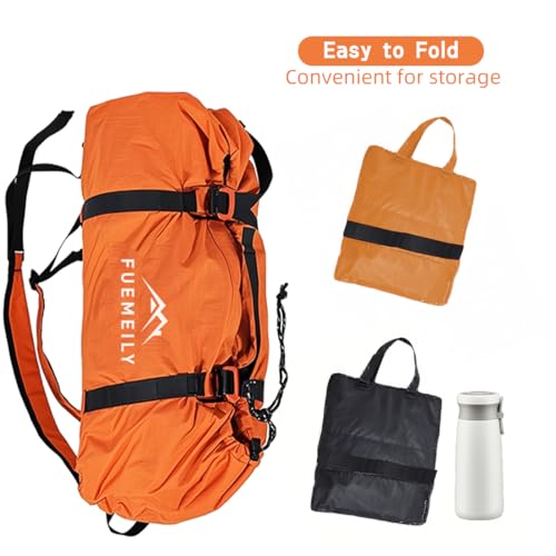 Foldable Rock Climbing Rope Bag, Black | Large Capacity, Folding Rope Storage Backpack, Adjustable Straps Outdoor Climbing Gears - color: 2-black