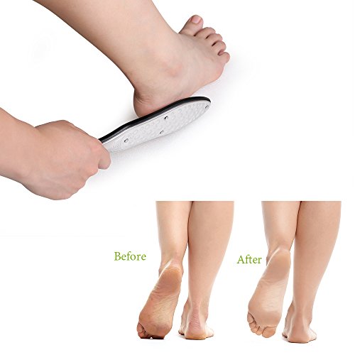 BEZOX Professional Foot File Callus Remover, Double Sided Pedicure Rasp for Cracked Heel and Dead Foot Skin - Heavy Duty Surgical Grade Stainless Steel - W/Cloth Storage Bag & Gift Box - style: Silver