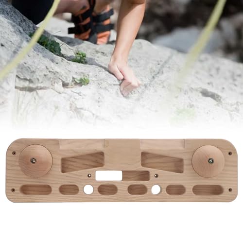 Keenso Wooden Rock Climbing Hangboard, Wooden Hangboard Climbing Board Fingerboard Climbing Training Board for Building Core Strength and Endurance