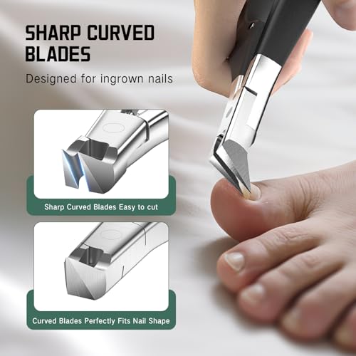 Upgrade Nail Nippers Professional Podiatrist Ingrown Toenail Clippers for Seniors Men,Slanted Eagle Beak Nail Clippers for Thick Toe Nails Cutter, Cuticle Remover Trimmer,Ingrown Toenail Scissors - style: 1PCS（120°Ingrown）