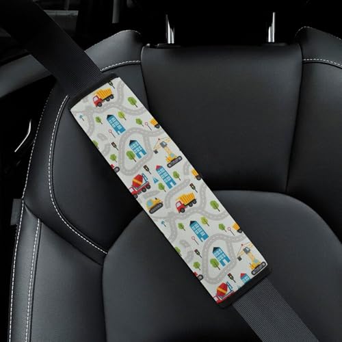 1 Pair Universal Fit Seat Belt Cover for Elderly Support, Most Cars, Trucks Construction Cars Seat Belt Cushion, Neck and Shoulder Support - color: Pattern 59