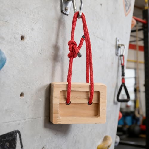 2Pcs Rock Climbing Hangboard - Wooden Hand Grip Strengthener Forearm Exerciser for Climbers Athletes - Rock Climbing Board for Hanging Practice Khaki - color: Khaki