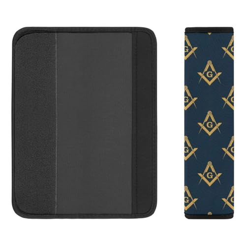 Universal Soft and Comfortable Masonic Free Freemasonry Flags Seat Belt Shoulder Pad for Girls and Boys, Most Cars, 2 Pack Seat Belt Covers Cushion Shock Absorption - color: Pattern 54