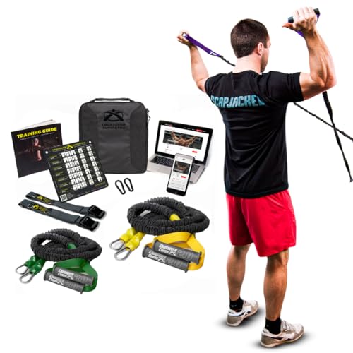 Crossover Symmetry Shoulder System Includes Two Sets of Resistance Bands Attachments Training Guide Exercise Chart Online Workouts for Home Fitness Rehab Rotator Cuff Exercises - style: Novice Door Belts