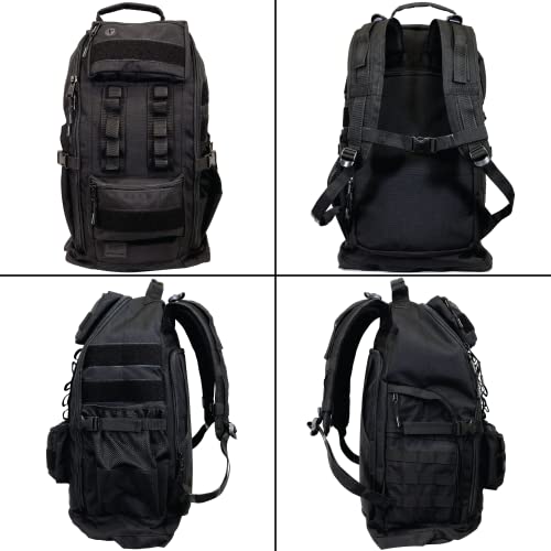 SERIOUS STEEL FITNESS Tactical Backpack and Gym Bag 1000D Nylon Black - color: Black, style: Backpack (Tactical)